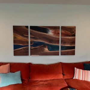 Custom Live Edge Wood and Epoxy Resin Wall Art